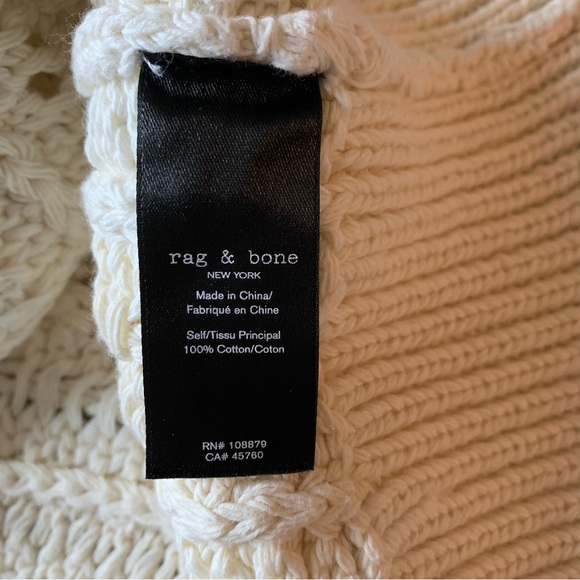 Rag & Bone Jolie Chunky Knit 100% Sweater Vest Ivory NWT Size XL - Picture 3 of 5